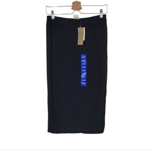 MATTY M Black Pull On Stretch Straight Pencil Midi Skirt Size L